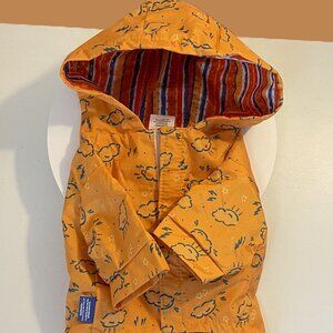 Doggy Raincoat by The Dodo Size Small Yellow Orange Blue Long Sleeve Waterproof